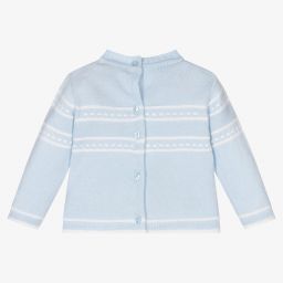 Dr. Kid-Blue Cotton Blend Baby Sweater | Childrensalon Outlet