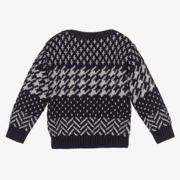 Dr. Kid-Blue Cotton & Wool Knit Jumper | Childrensalon Outlet