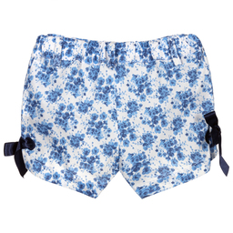 Dr. Kid-Blue Floral Cotton Shorts | Childrensalon Outlet