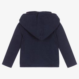 Dr. Kid-Blue Knit Hooded Baby Jacket | Childrensalon Outlet