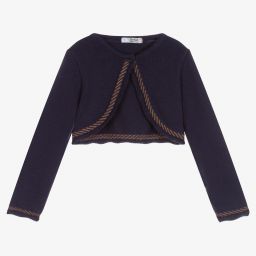 Dr. Kid-Blue Knitted Bolero Cardigan | Childrensalon Outlet