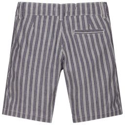 Dr. Kid-Blue Striped Cotton Shorts | Childrensalon Outlet