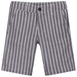 Dr. Kid-Blue Striped Cotton Shorts | Childrensalon Outlet