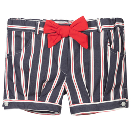 Dr. Kid-Blue Striped Cotton Shorts | Childrensalon Outlet