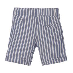 Dr. Kid-Blue Striped Cotton Shorts | Childrensalon Outlet