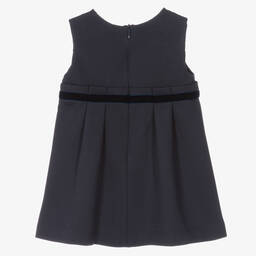 Dr. Kid-Blue Velvet Trim Jersey Dress | Childrensalon Outlet