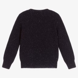 Dr. Kid-Blue Wool Blend Zip-Up Cardigan | Childrensalon Outlet