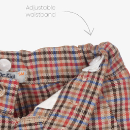 Dr. Kid-Boys Beige Check Shorts | Childrensalon Outlet