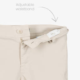 Dr. Kid-Boys Beige Cotton Chino Shorts | Childrensalon Outlet