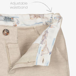 Dr. Kid-Boys Beige Cotton & Linen Shorts | Childrensalon Outlet