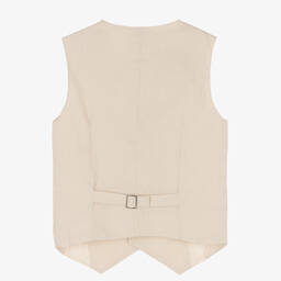 Dr. Kid-Boys Beige Pinstripe Waistcoat | Childrensalon Outlet