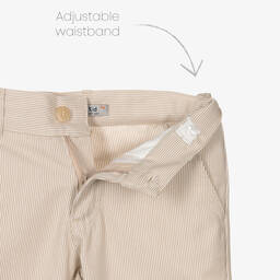 Dr. Kid-Boys Beige Stripe Trousers | Childrensalon Outlet