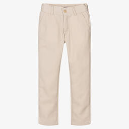Dr. Kid-Boys Beige Stripe Trousers | Childrensalon Outlet