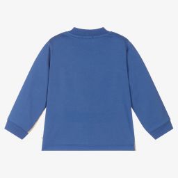 Dr. Kid-Boys Blue & Beige Cotton Top | Childrensalon Outlet