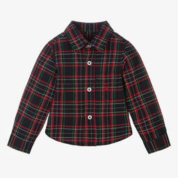 Dr. Kid-Boys Blue Check Cotton Shirt | Childrensalon Outlet