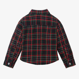 Dr. Kid-Boys Blue Check Cotton Shirt | Childrensalon Outlet