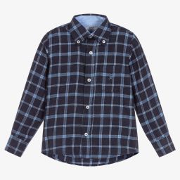 Dr. Kid-Boys Blue Check Shirt | Childrensalon Outlet