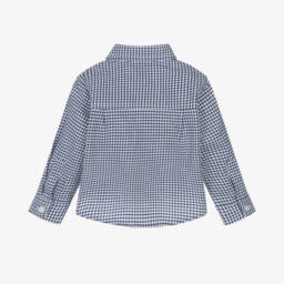 Dr. Kid-Синяя рубашка в клетку из хлопка для мальчиков | Childrensalon Outlet