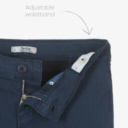 Dr. Kid-Boys Blue Cotton Chino Shorts | Childrensalon Outlet