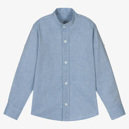 Dr. Kid-Boys Blue Cotton Shirt | Childrensalon Outlet