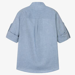 Dr. Kid-Boys Blue Cotton Shirt | Childrensalon Outlet