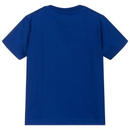 Dr. Kid-Boys Blue Cotton T-Shirt | Childrensalon Outlet