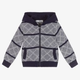 Dr. Kid-Boys Blue Hooded Zip-Up Top | Childrensalon Outlet