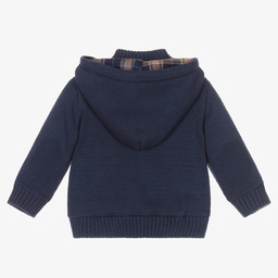 Dr. Kid-Boys Blue Knit Zip-Up Hoodie | Childrensalon Outlet