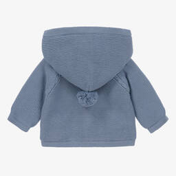 Dr. Kid-Boys Blue Knitted Hooded Cardigan | Childrensalon Outlet