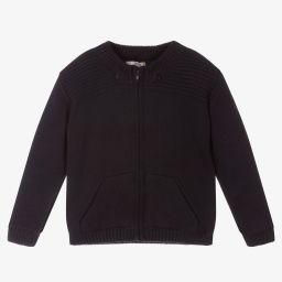 Dr. Kid-Boys Blue Knitted Zip-Up Top | Childrensalon Outlet