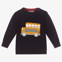 Dr. Kid-Boys Blue School Bus Sweater | Childrensalon Outlet