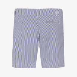 Dr. Kid-Boys Blue Striped Cotton Shorts | Childrensalon Outlet