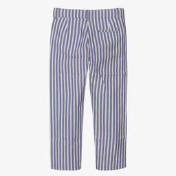 Dr. Kid-Boys Blue Striped Cotton Trousers | Childrensalon Outlet