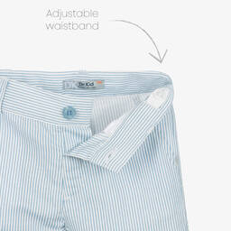 Dr. Kid-Boys Blue Striped Linen & Cotton Trousers | Childrensalon Outlet
