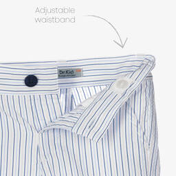 Dr. Kid-Boys Blue Striped Seersucker Shorts | Childrensalon Outlet