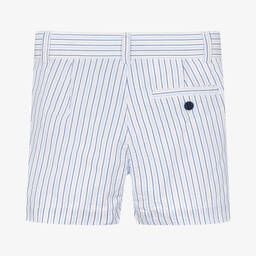 Dr. Kid-Boys Blue Striped Seersucker Shorts | Childrensalon Outlet