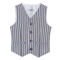 Dr. Kid-Boys Blue Striped Waistcoat | Childrensalon Outlet