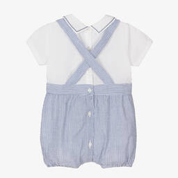 Dr. Kid-Boys Blue & White Striped Cotton Shortie | Childrensalon Outlet