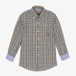 Dr. Kid-Boys Green & Blue Check Shirt | Childrensalon Outlet