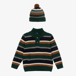 Dr. Kid-Зеленый свитер в полоску | Childrensalon Outlet