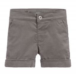Dr. Kid-Boys Grey Cotton Cord Shorts | Childrensalon Outlet