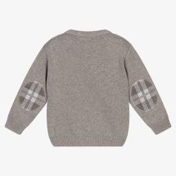 Dr. Kid-Boys Grey Cotton Knit Jumper | Childrensalon Outlet