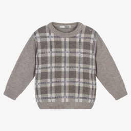 Dr. Kid-Boys Grey Cotton Knit Jumper | Childrensalon Outlet