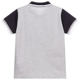Dr. Kid-Boys Grey Cotton Polo Shirt | Childrensalon Outlet