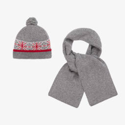 Dr. Kid-Boys Grey Knit Hat and Scarf | Childrensalon Outlet