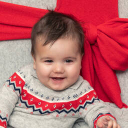 Dr. Kid-Boys Grey & Navy Woollen Romper | Childrensalon Outlet