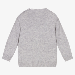 Dr. Kid-كنزة مزيج صوف وقطن محبوك لون رمادي للأولاد | Childrensalon Outlet