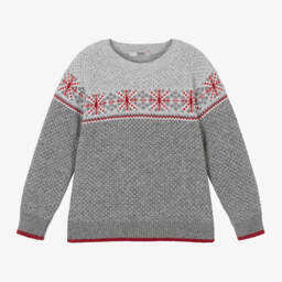 Dr. Kid-Boys Grey Wool Blend Sweater | Childrensalon Outlet