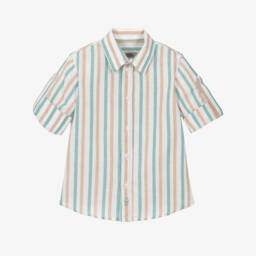 Dr. Kid-Boys Linen Blend Striped Top | Childrensalon Outlet