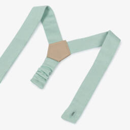 Dr. Kid-Boys Mint Linen Blend Shorts with Suspenders | Childrensalon Outlet